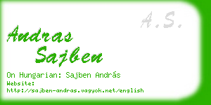 andras sajben business card
